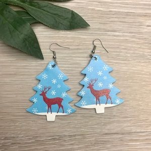 Christmas Tree Reindeer Earrings
